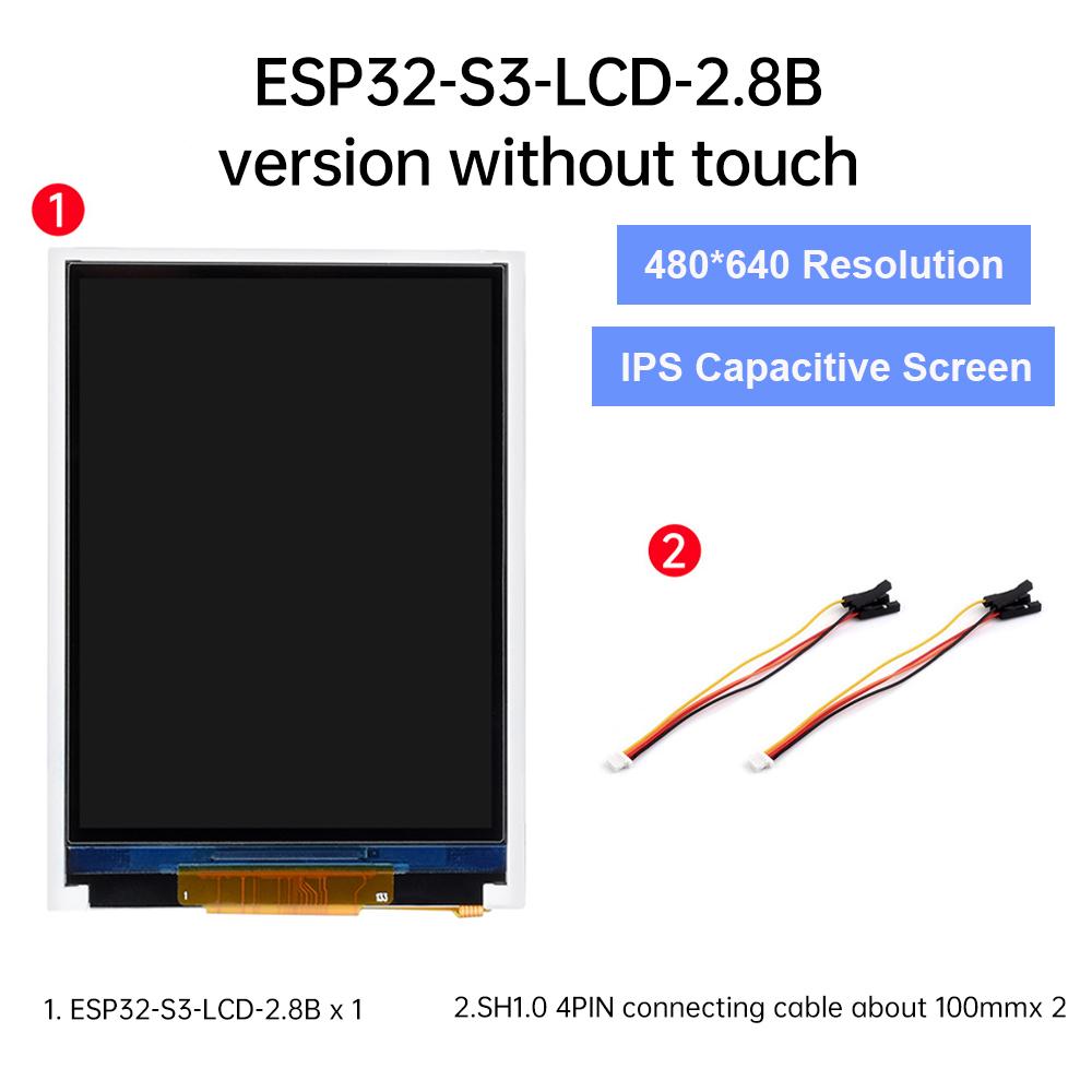 ESP32-S3 2.8-inch LCD Screen Wifi Bluetooth Development Board 240*320 480*640 Resolution IPS TouchScreen Display Module Type C