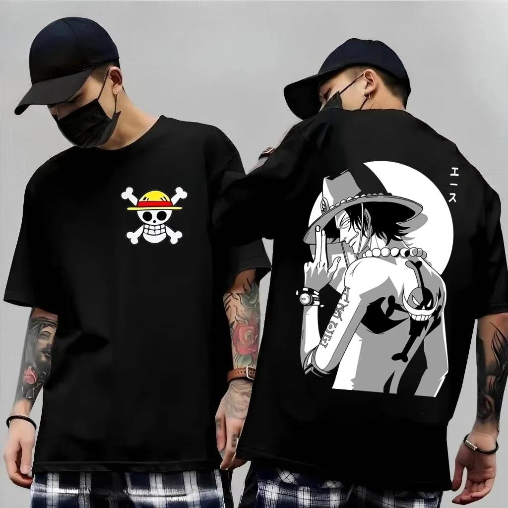 One Piece Japanese Anime Printed Men's T-Shirt Roronoa Zoro Harajuku Short Sleeve Luffy T-shirt Clothing Summer Tee Couple