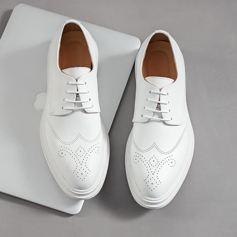 FashionHandcrafted Mens Oxford Shoes Casual Leather Brogue Dress Shoes Classic Business Formal Shoes Man Leisure Walk Footwear Sneakers