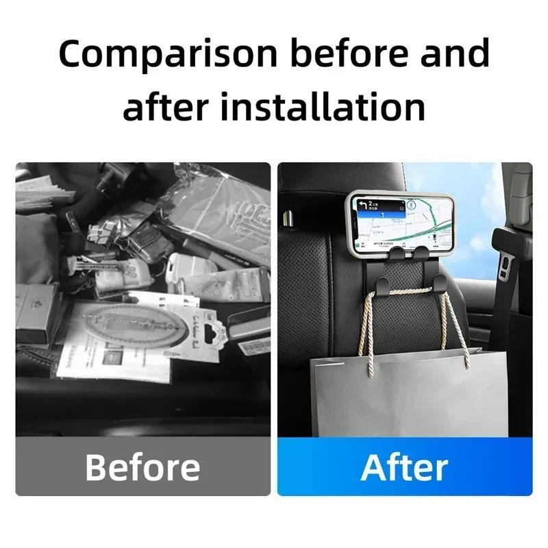 Крючок для заднего сиденья автомобиля, подвесное хранилище, держатель для мобильного телефона, подставка для ленивого заднего сиденья, кронштейн для подголовника телефона для всех телефонов