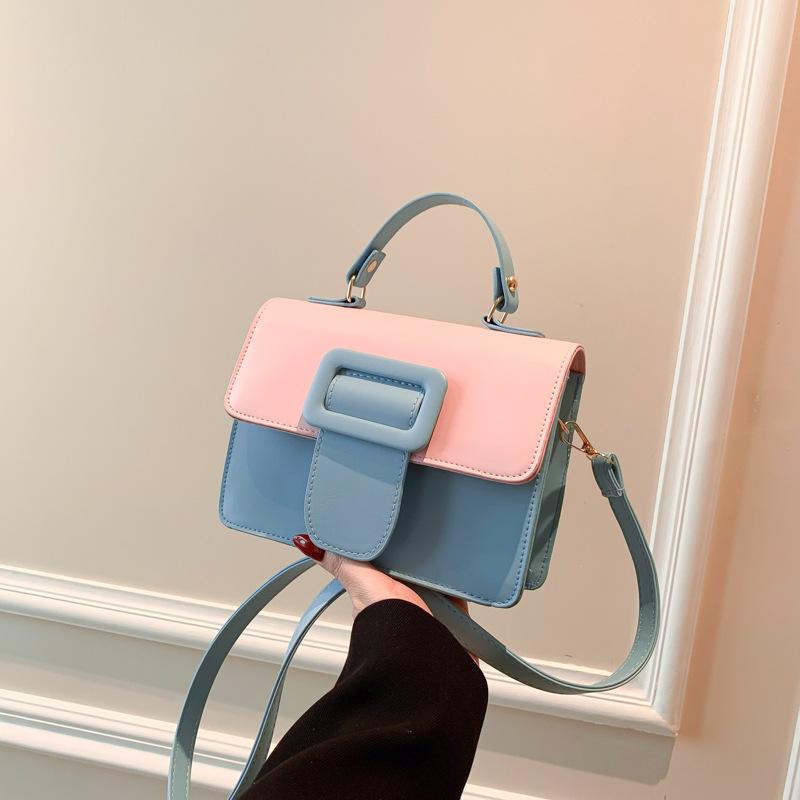 Contrasting Color Fashion Handbag Spring Versatile Foreign Style Shoulder Messenger Bag Small Square Bag Women