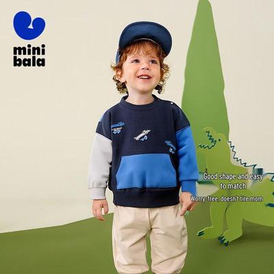 Мини-толстовка Balabala для мальчиков, повседневная, с круглым вырезом