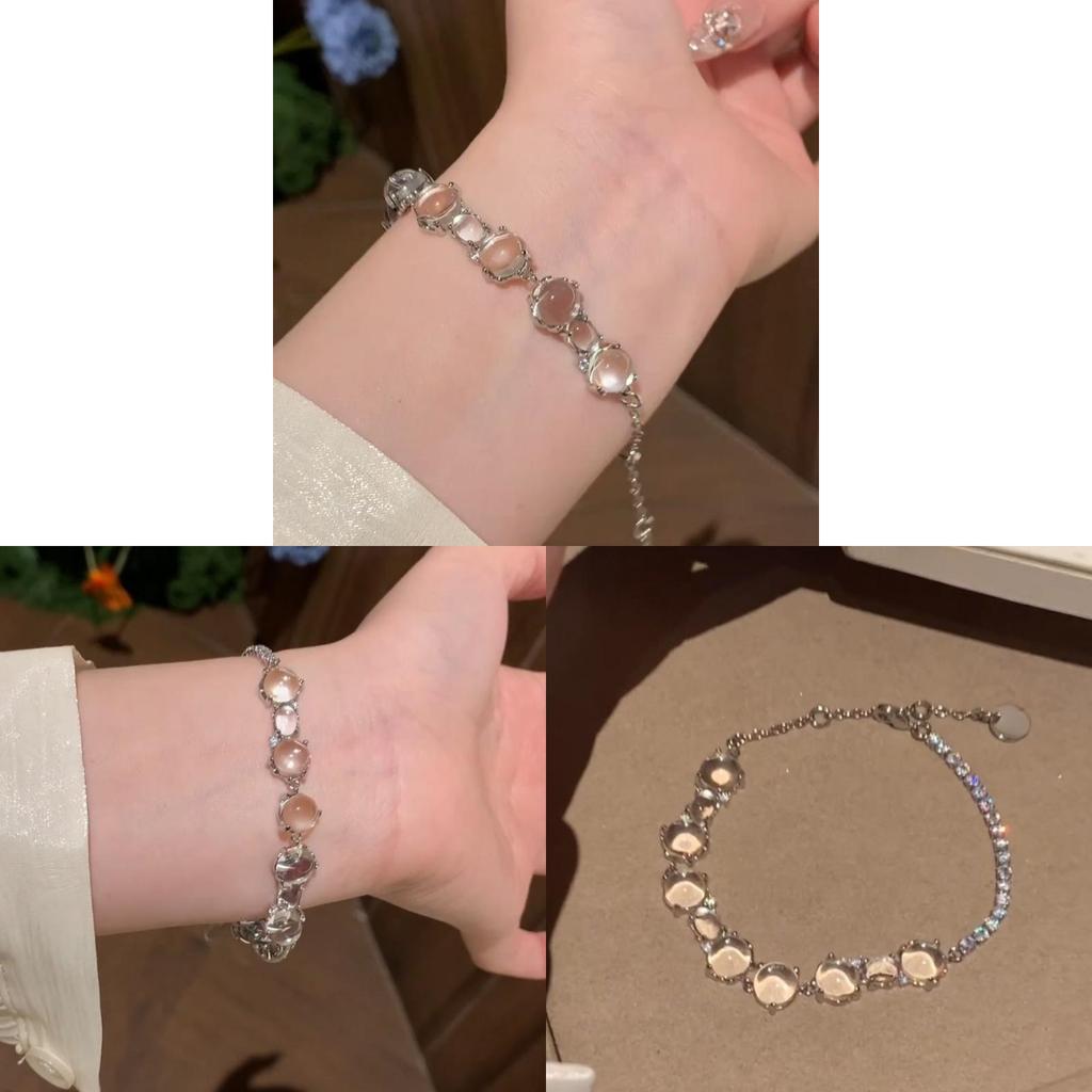 Copper Zircon Geometric Bracelet For Women With Coldstyle Fashion And Versatile Wear