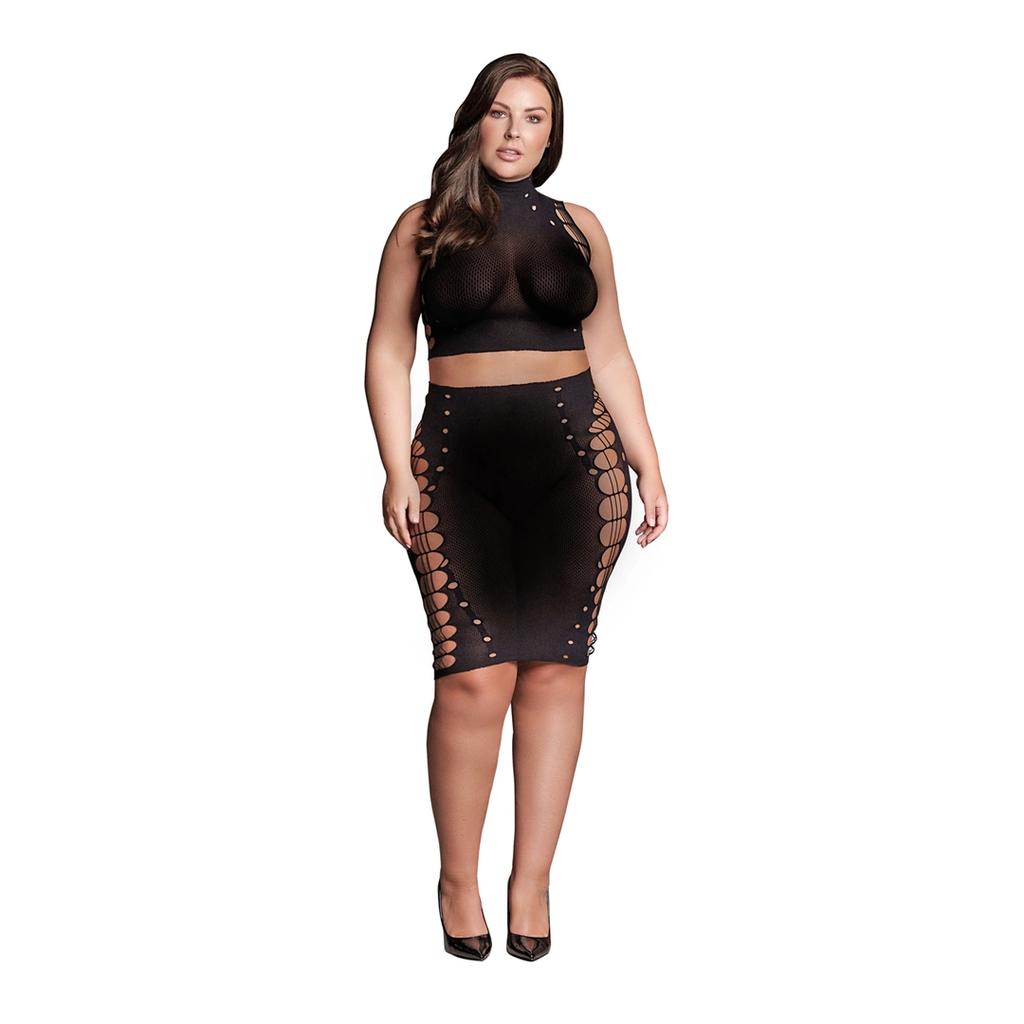 Le desir - Sexy set of top + shaping skirt Plus Size