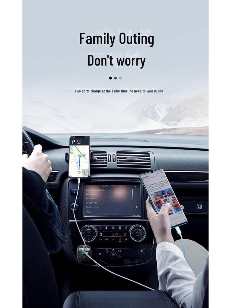 Q6 Быстрая зарядка Bluetooth MP3-плеер с цифровым дисплеем Автомобильное зарядное устройство