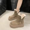 Утолщенные плюшевые теплые зимние сапоги AJGS 2024 г. Новые модные зимние женские сапоги на толстой подошве, женские меховые сапоги на молнии