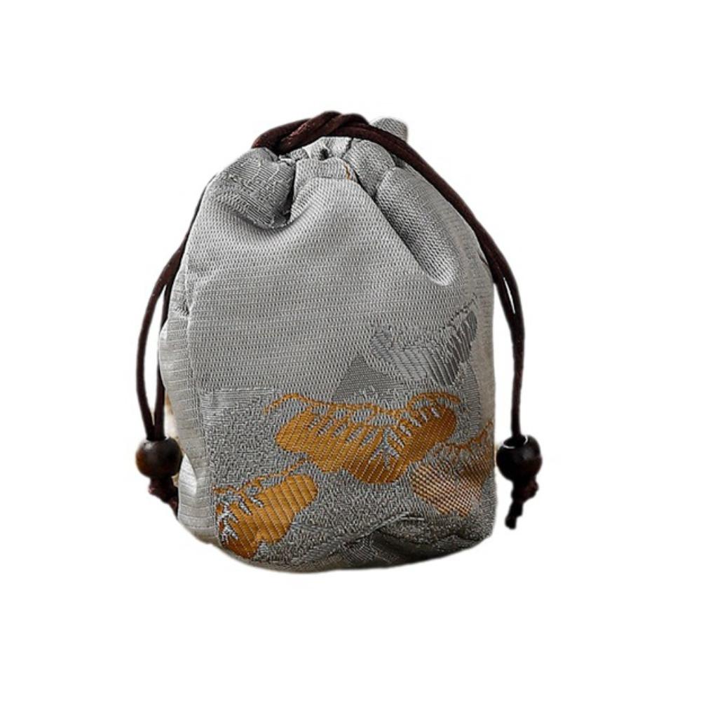 Многофункциональный чехол для чайной чашки с завязкой из ткани в китайском стиле, сумка для хранения чайной посуды на открытом воздухе