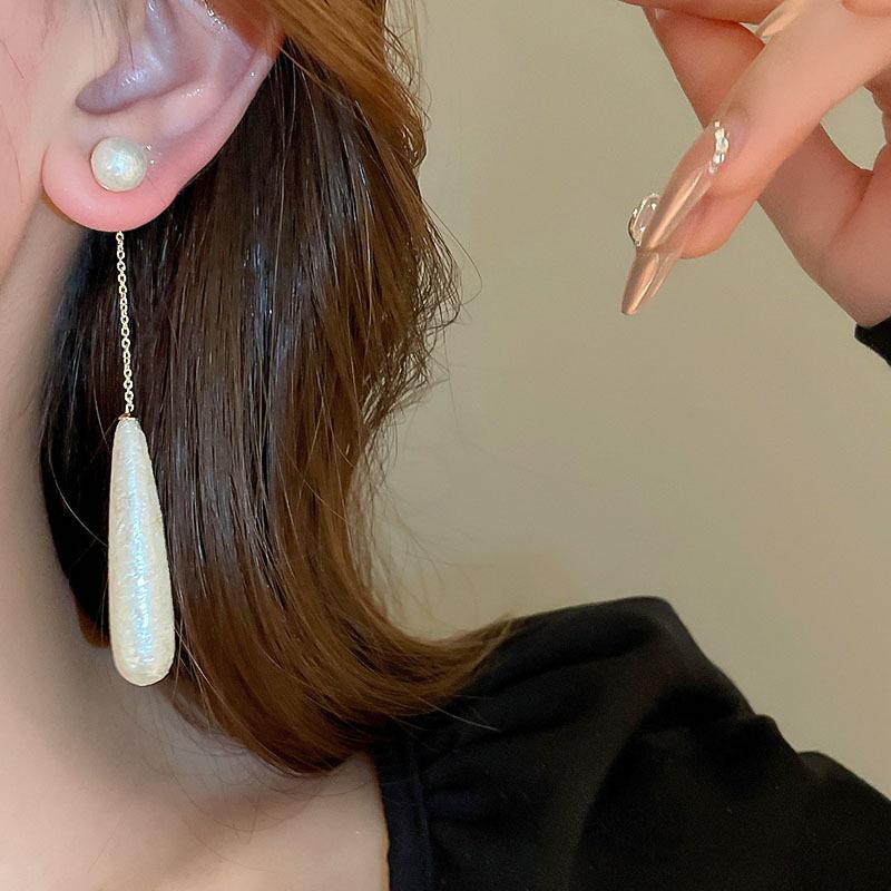 Французский винтаж простые серьги-капли длинные серьги-кисточки капли воды имитация жемчуга для женщин девушек эффектные украшения подарки