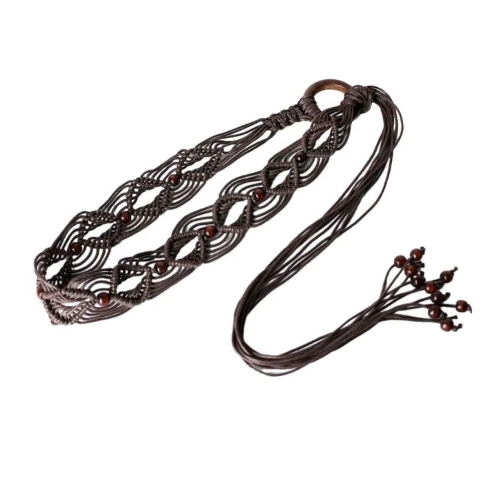 Woven Knot Female Waist Rope Wax Rope Ethnic Style Waist Chain Casual Dress Waistband Girls