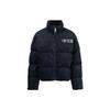 X Vogue Collaboration Solid Color Appliqué Stand Collar Jacket Women Jacket Navy-Blue 536696-43