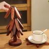 Table Mat Coaster Wood Placemats Tree Design Stand Bamboo Wooden Trivets Decorative Anti Scald Heat Resistant Wooden Mats