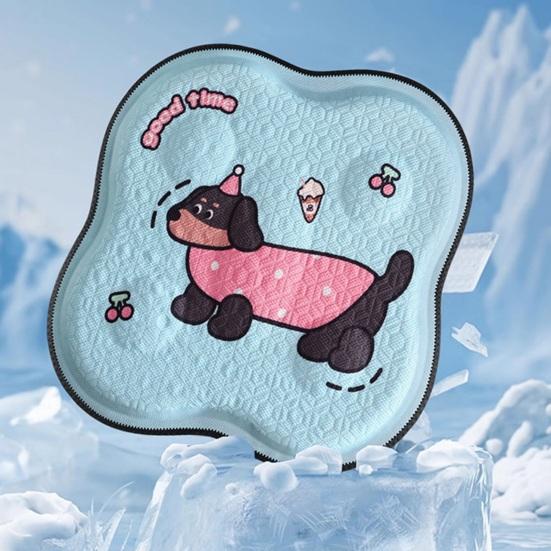 Yousheng Gel Car Seat Cushion Breathable Cooling Ice Silk Mat for Office Chair Cute Cartoon Non-Slip Pad for Summer Driving & Desk Work