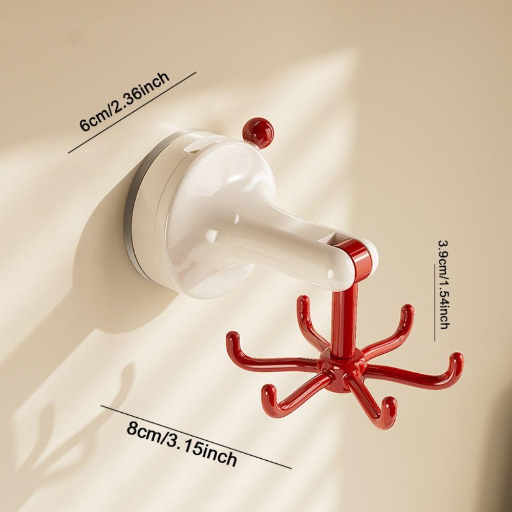 360° Rotating Kitchen Suction Cup Hook Dopamine 6-Claw Suction Cup Rotating Hook Bathroom