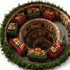 3D Christmas Round Floor Mat, Crystal Velvet Soft Area Rug 40 to 120cm, Non Slip Round Carpet for Living Room Kitchen