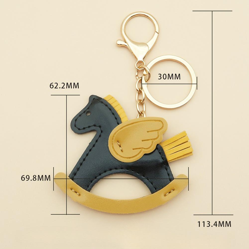 Women's Bag Charm Decoration Bag Pendant Cartoon Rocking Wooden Horse Women's Leather Bag Charm Key Chain Cute Bag Accessories Gifts