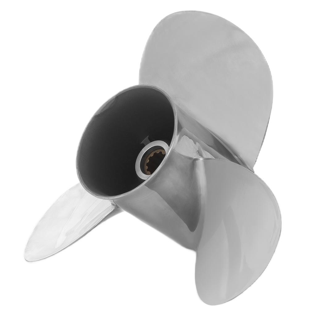 10 1 4x12in Boat Outboard Propeller 3 Blades 10T RH Stainless Steel Replacement for Suzuki Engines 20‑30HP