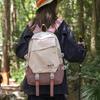 Women Contrast Color Backpack Junior High School Student Schoolbag Large Capacity Outdoor Mountaineering Backpack