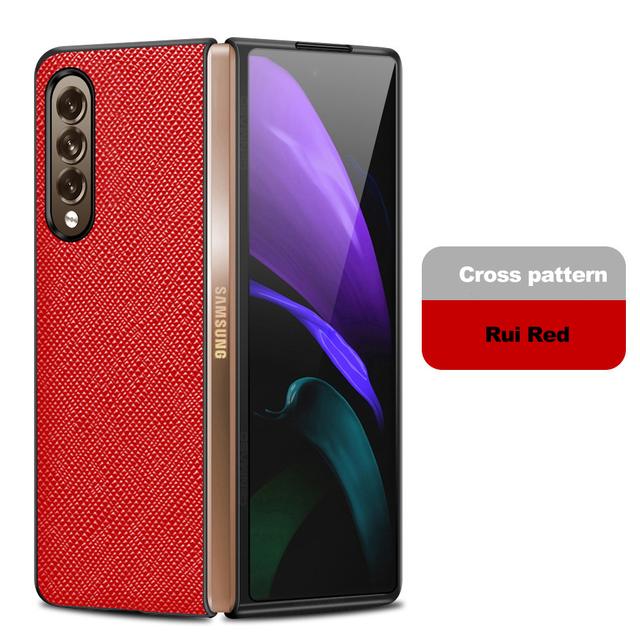 Кожаный складной чехол-экран для Samsung Galaxy Z Fold 2 3 4 5g, чехол для телефона с крестообразным рисунком, защитный чехол для Samsung