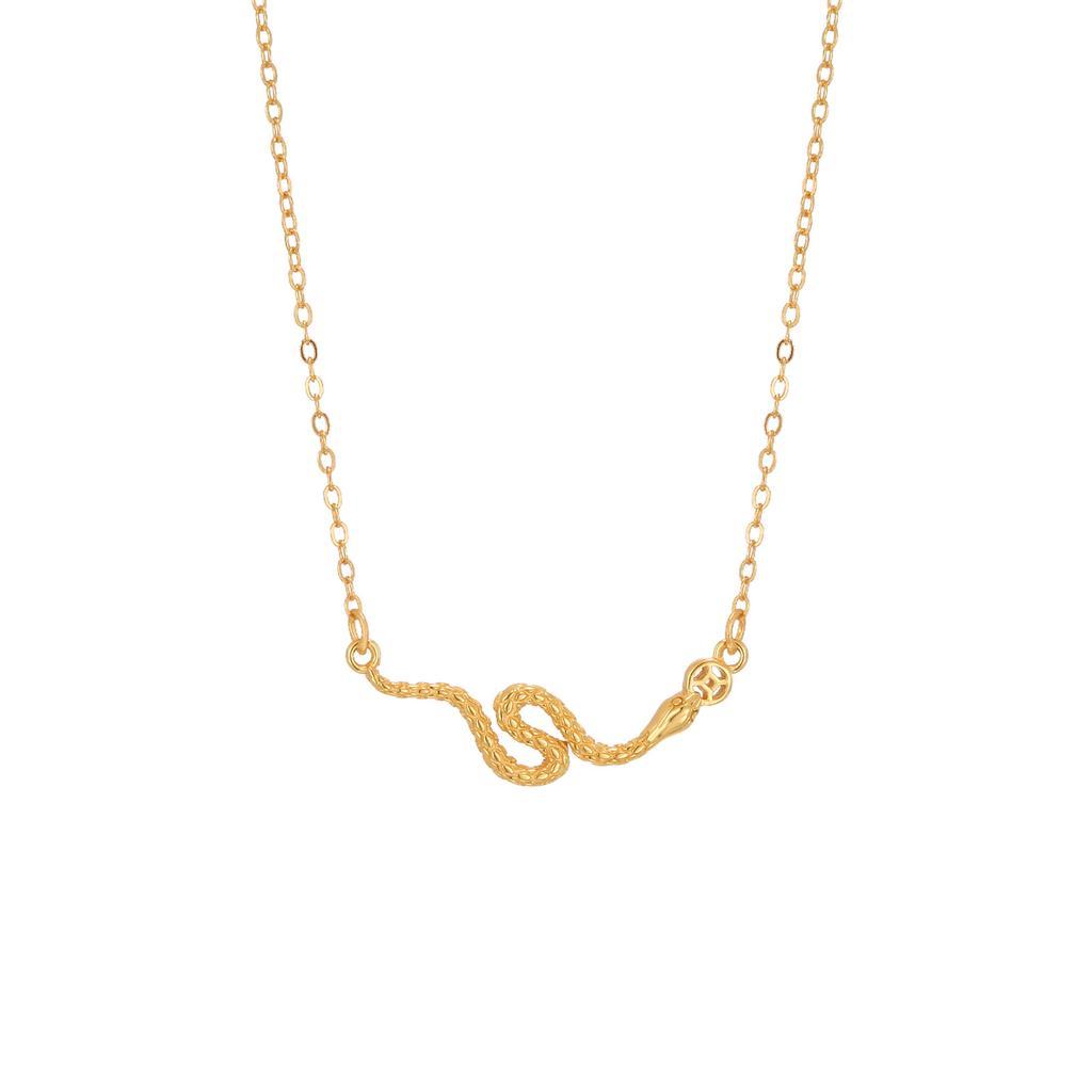 Original Lingguang Treasure Snake Money Necklace for Women, Small and High End, Clavicle Chain, Simple Ins Style Jewelry