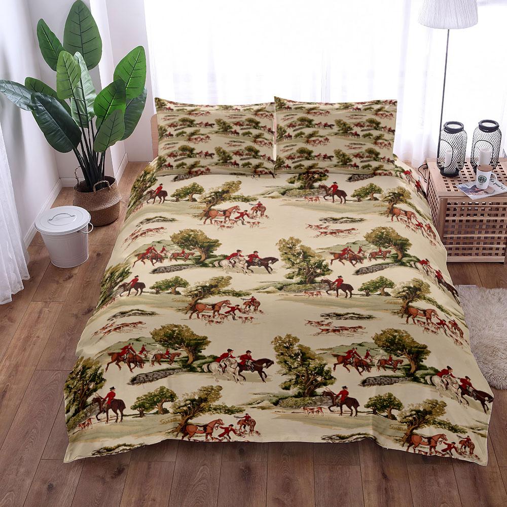 Комплект постельного белья в стиле ретро охоты 18Bc King Queen Double Full Twin Single Size Duvet Cover Set