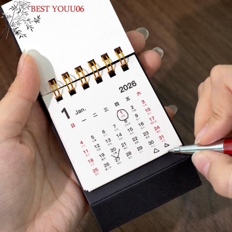 (YOUU06)2026 Mini Simple Calendar Small Desk Calendar Coil Calendar Planner Desktop Decoration Office Stationery New Year