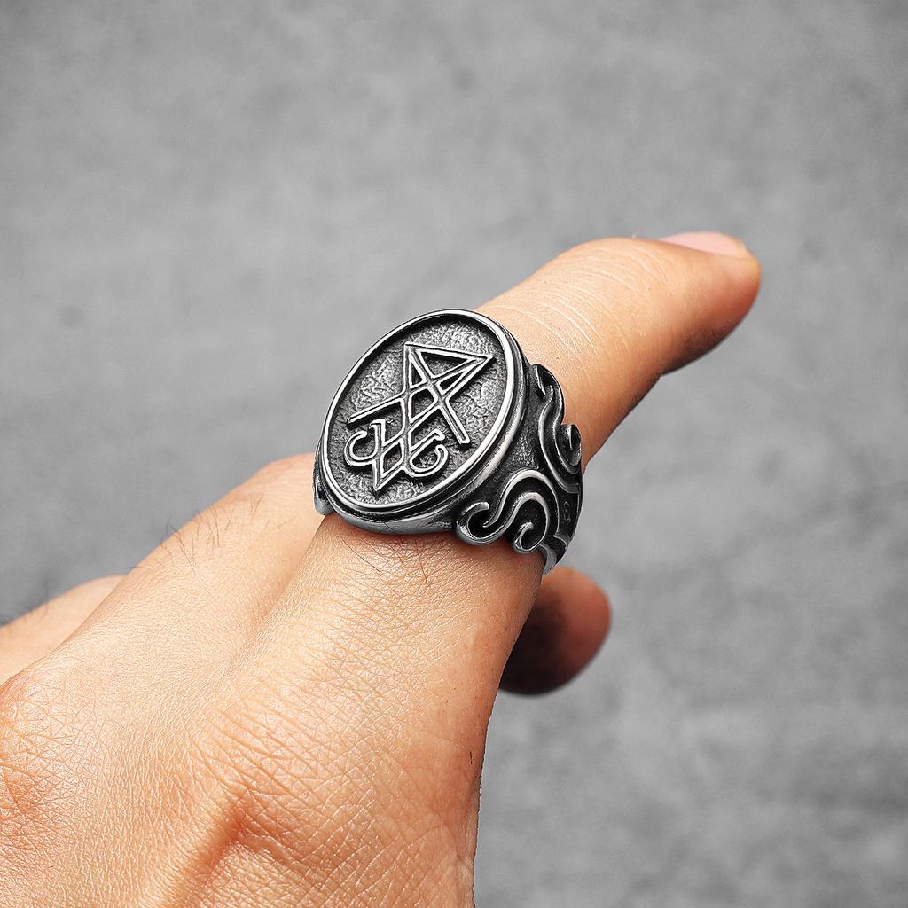 Люцифер Дьявол Сатана Мужские Кольца Из Нержавеющей Стали Панк-Рок Винтаж Крутые Вещи Модные Аксессуары Ювелирные Изделия Для Женщин Подарок