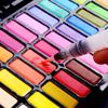 36 Watercolors Paint Set Kit with 1 * Brush Paintbrush/ 2 * Fountain Pen/ 1 * Pninting Book Art