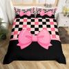 Cute Bow Princess Style Three-Piece Quilt Set 3D Digital Printing Bedding Set