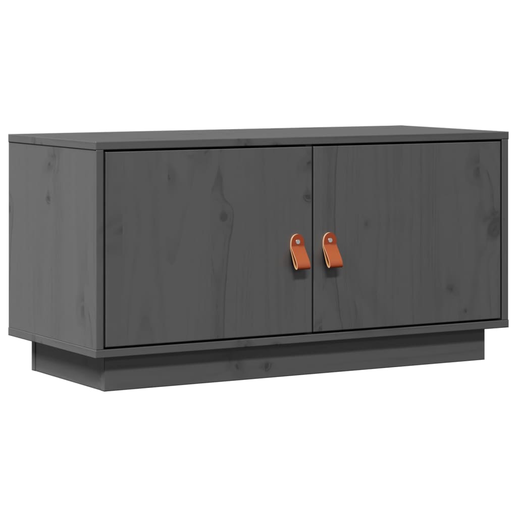 TV Cabinet Gray 80 x 34 x 40 cm Solid Pine Wood