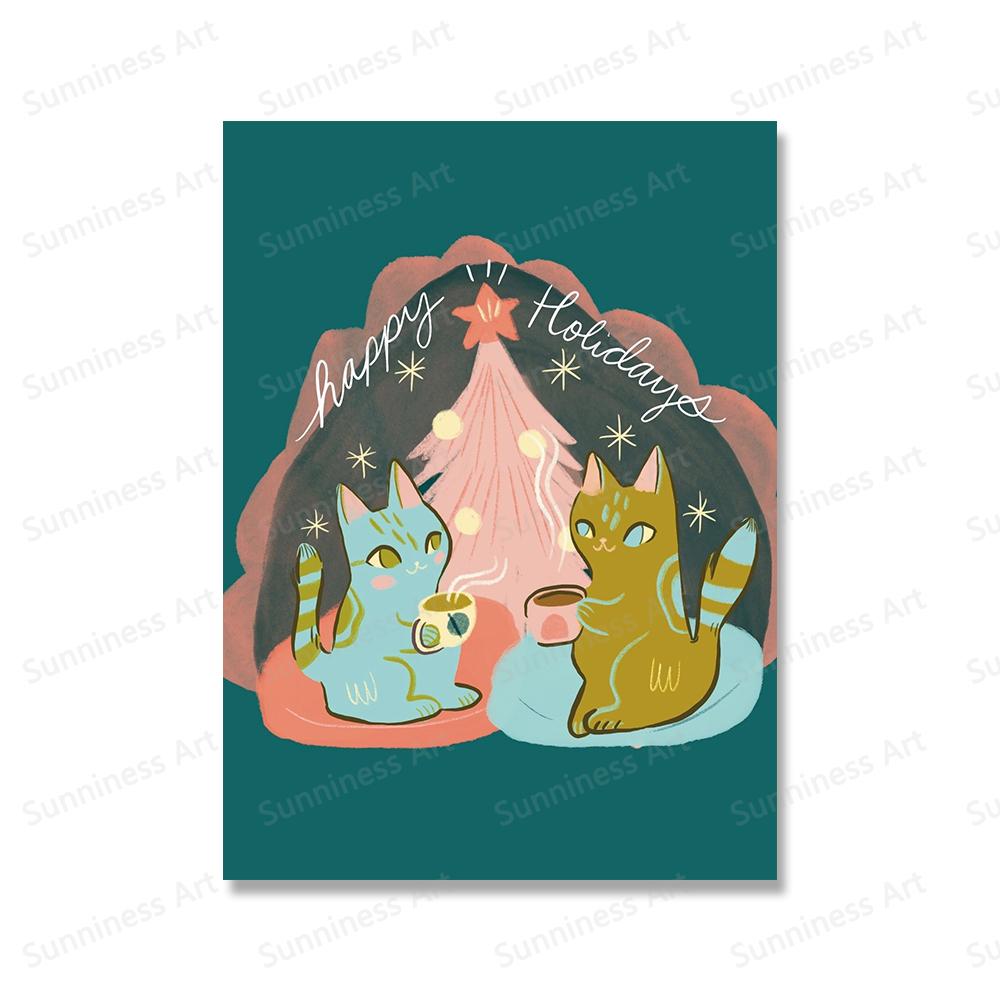 Хэллоуин Черный кот Тыква Осень Настенное искусство Холст Живопись Скандинавский Постер и Принт Рождественские Настенные картины для Декора детской комнаты