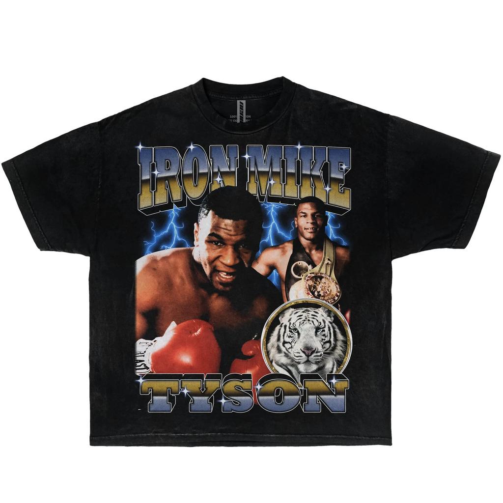 ВИНТАЖНАЯ СВОБОДНАЯ ФУТБОЛКА IRON MIKE TYSON Streetwear Y2K