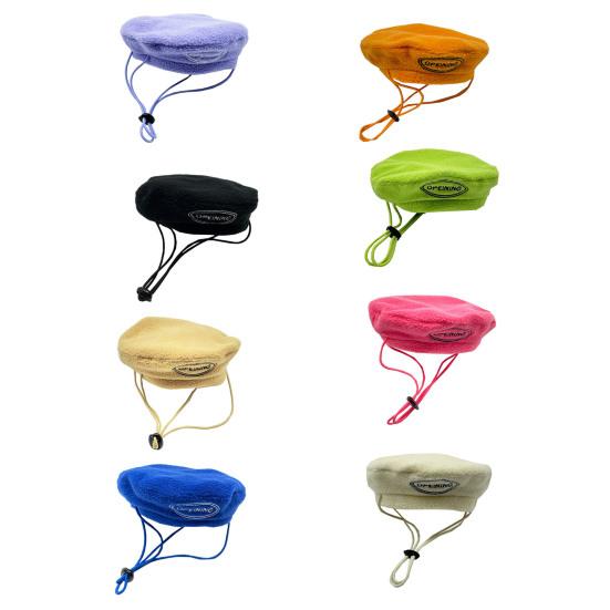 Шапка для щенка с шнурком, сохраняющая тепло, фланелевый регулируемый берет, головной убор для ежедневного ношения собаки