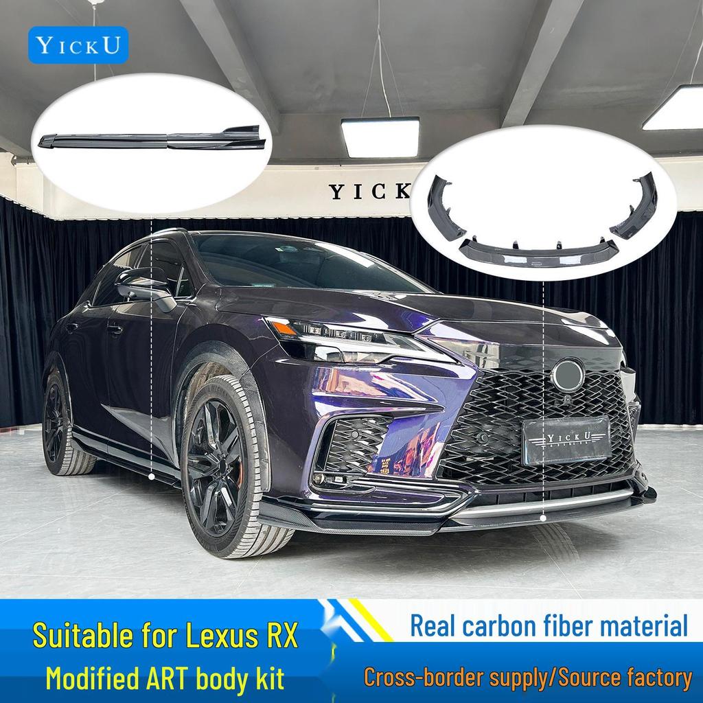 Комплект карбонового обвеса для Lexus RX350/500 (Передний сплиттер, Расширители арок, Задний диффузор, Пороги, Спойлер на крышку багажника, 2023-2025)