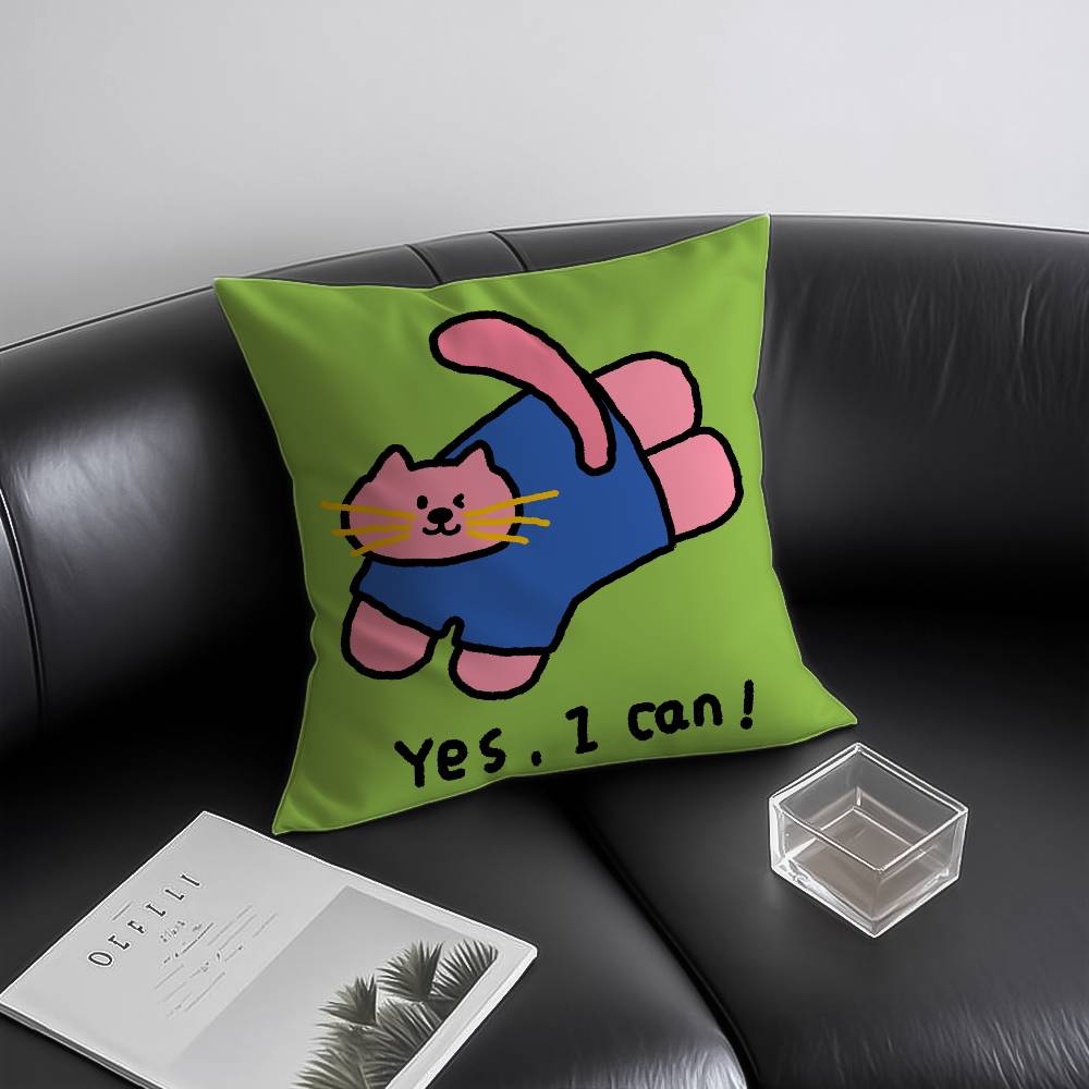 Happy Dog Pillow Case Anti-dustmite Invisible Zipper Sofa Bed