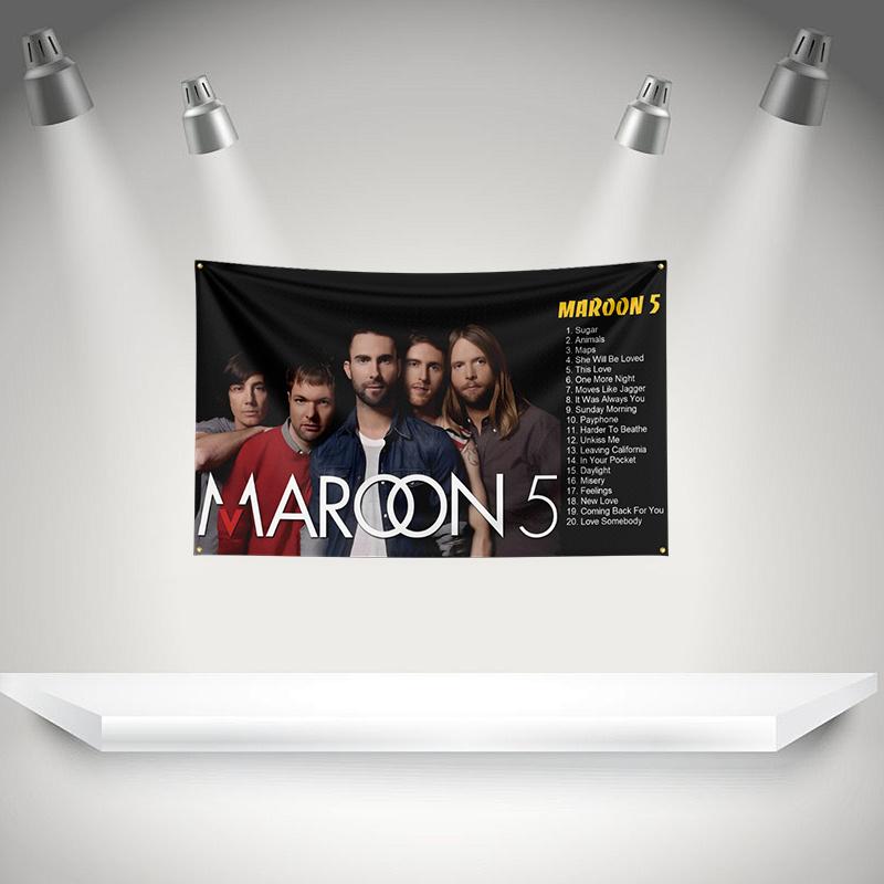 M-Maroons 5 Флаг Рок-музыкальная группа Баннер HD Печать Гобелен Выставка, Фанаты Музыкальной Группы, Декор Гаража