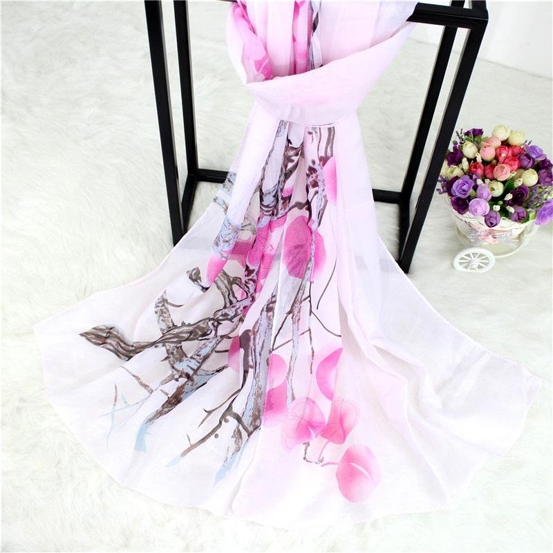 Silk Scarf For Women In Summer Fashionable Shawl Thin And Versatile Spring And Autumn Sand Scarf Long Chiffon Small Strip Scarf