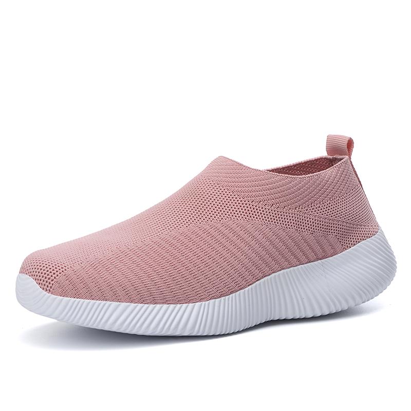 Women Vulcanized Shoes High Quality Sneakers Slip On Flats Shoes For Women Loafers Plus Size Breathable Mesh Walking Sneakers