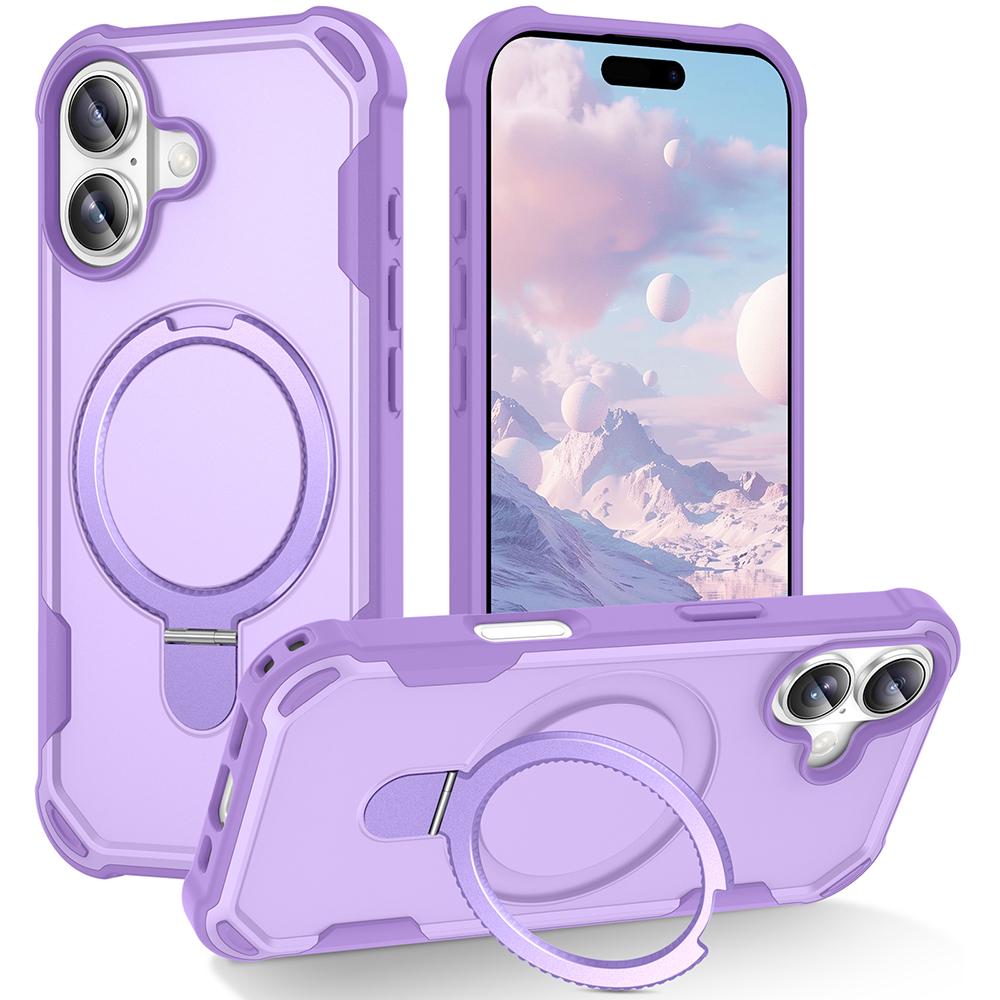 For iPhone 17 Case Compatible with MagSafe Kickstand TPU+PC Shockproof Phone Back Cover
