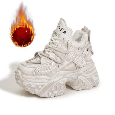 Мода 8см Новые Женские Микрофибра Кожа Весна Платформа Танкетка Балетки Вулканизированные Мода Ботильоны Осень Массивные Кроссовки Обувь