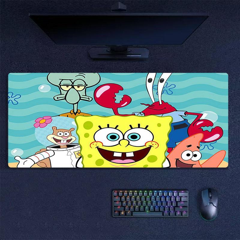 SpongeBob SquarePants Mouse Pad, Large Gaming Desk Mat, Non-slip XXL Mousepad for Laptop & Tablet, Mini PC Playmat with Stitched Edges