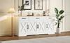 Modern White Sideboard, Multifunctional Wooden Cabinet, Living Room-Dining Room Cabinet, White Sideboard with Decoration