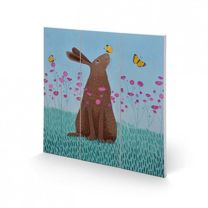 Ailsa Черная бабочка Бартер Квадратный деревянный принт