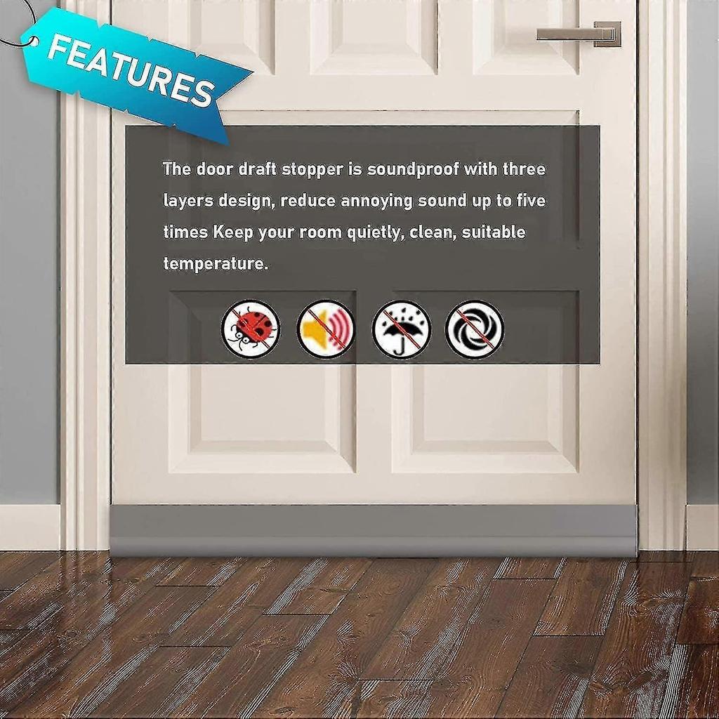 Door Draft Stopper, Adjustable Door Sweep Noise Blocker, One Sided Under Door Draft Stopper, Sound Proof For Interior/exterior Door - Ri