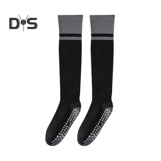 1 Pair Women Sport Stockings Elastic Cycling Knee Socks Anti-slip Arch Support Silicone Bottom Contrast Color Stockings for Yoga Pilates Dance