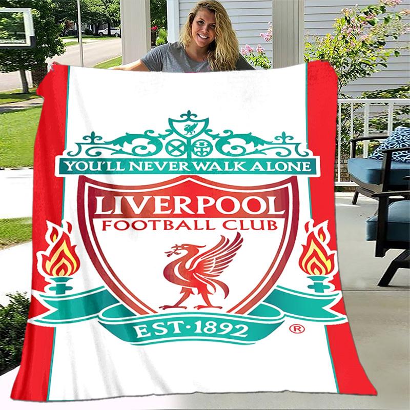 1pc Blanket - Liverpool FC logo Print Design, Lightweight Blanket for Sofa, Bed- Soft &Warm, Gift for All Seasons