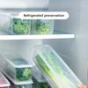 4-Pack Kitchen Long Rectangular Food Storage Containers, Plastic Reusable Refrigerator Organizer Boxes