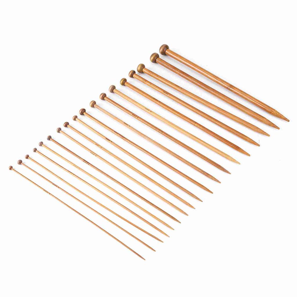 Набор бамбуковых спиц, карбонизированные спицы с одним острием, 18 размеров (от 2 мм до 10 мм)