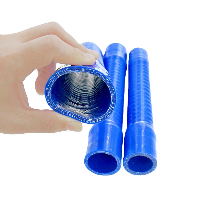 ID 16~75mm Blue Universal Silicone Flexible Hose Car Air Intake Pipe Radiator Tube Intercooler Steel wire corrugated Tube Rubber