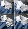 Lace Novelty Fake Collar for Women Shirt Front Ties Detachable Collar Stand Dress Sweater Girls False Collar