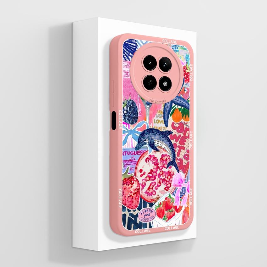 Чехол для Oppo Realme 12 13 14 P1 P2 Pro 14T 12X Сумки для телефона Милые узоры с медвежьими лапками Жидкий силикон Улучшенный пыленепроницаемый защитный чехол для корпуса Oppo